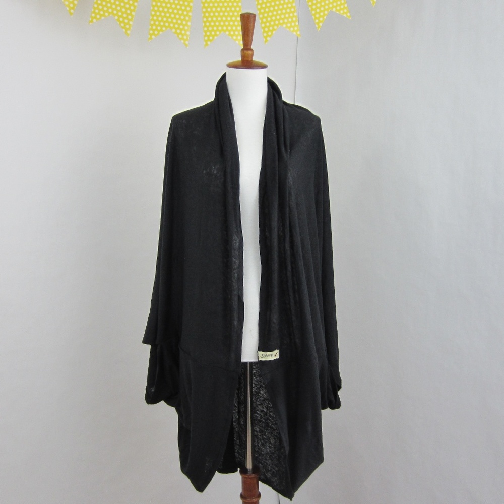 Cambodian Cover in Black, Multipurpose Wrap Poncho